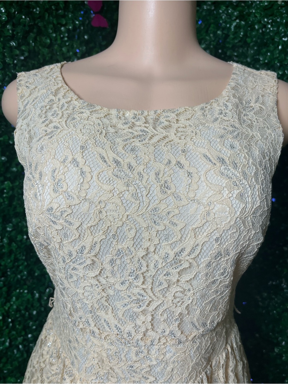 LOFT Lace Strapless Cream Dress